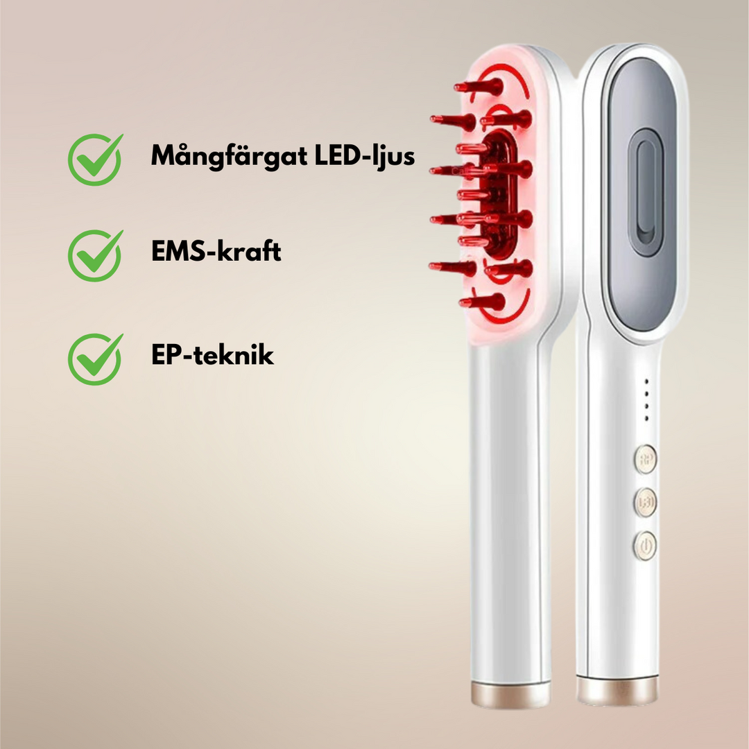 RadiantRoots™ | Upptäck fylligare hår med LED hårväxtkammen